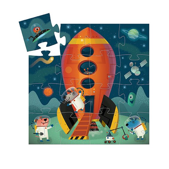 Puzzle - Silhouette Raumfähre - 16 Teile von Djeco - pilzessono.shop - zauberhafte Kinderdinge