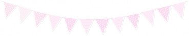 Rosa Wimpelgirlande von Little Paper bei Pilzessin - pilzessono.shop - zauberhafte Kinderdinge