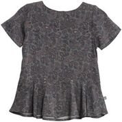 Rundhalsbluse mit kurzen Ärmeln mit Schößchen in wunderschönem Paisley-Muster. - pilzessono.shop - zauberhafte Kinderdinge