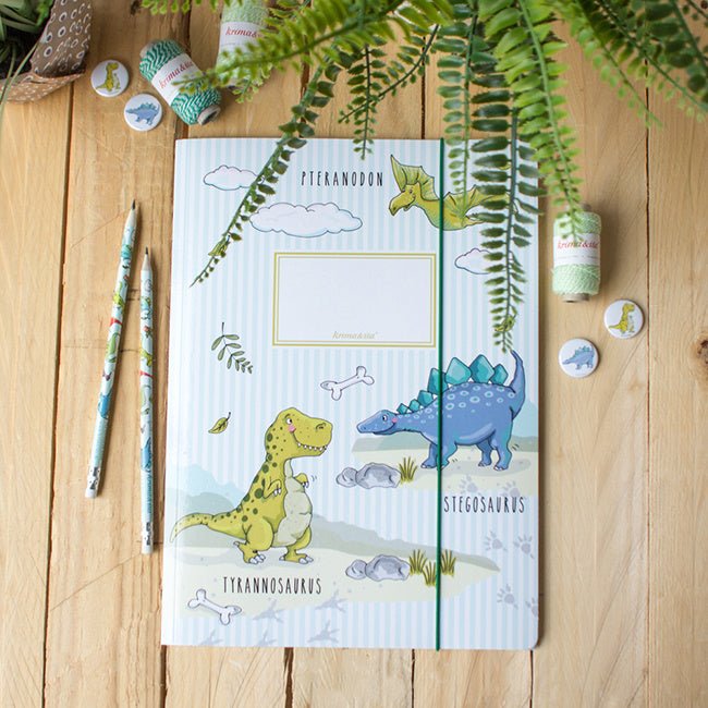 Sammelmappe Dinos A4 von Krima & Isa - pilzessono.shop - zauberhafte Kinderdinge