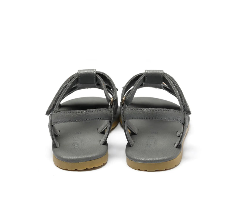 Sandale Iles Fields | Forget Me Not in Petrol Leather mit Blume - pilzessono.shop - zauberhafte Kinderdinge