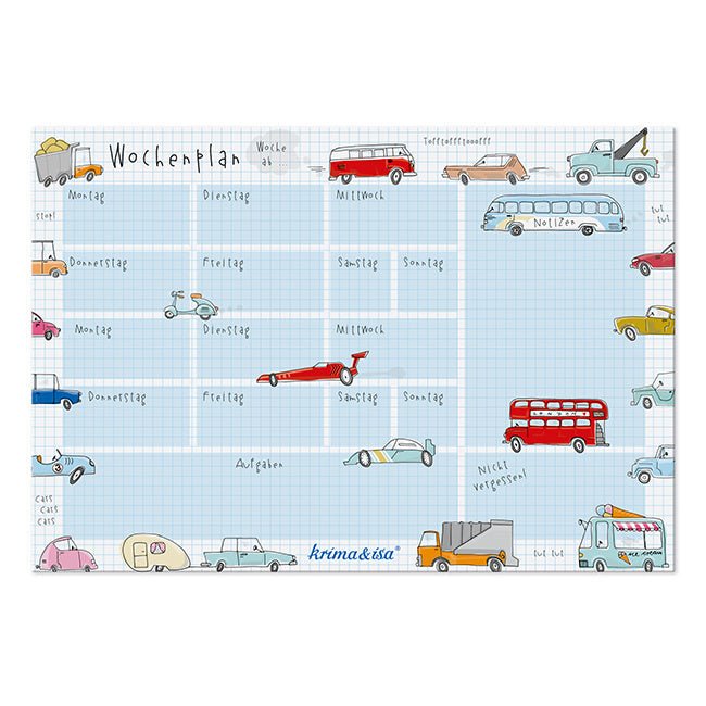 Schreibtischunterlage "Autos" von Krima & Isa - pilzessono.shop - zauberhafte Kinderdinge