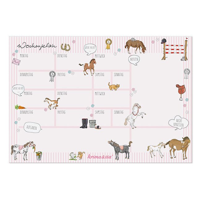 Schreibtischunterlage "Pony" von Krima & Isa - pilzessono.shop - zauberhafte Kinderdinge