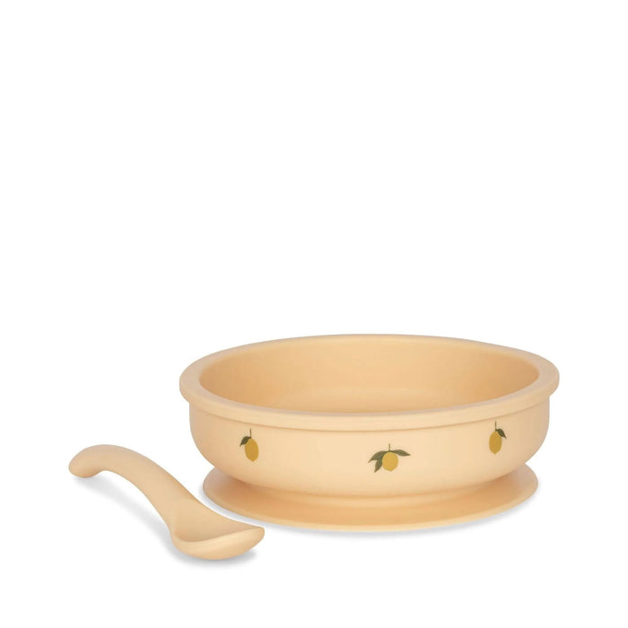♡ Schüssel & Löffel in Zitrone | Lemon von Konges Slojd - pilzessono.shop - zauberhafte Kinderdinge