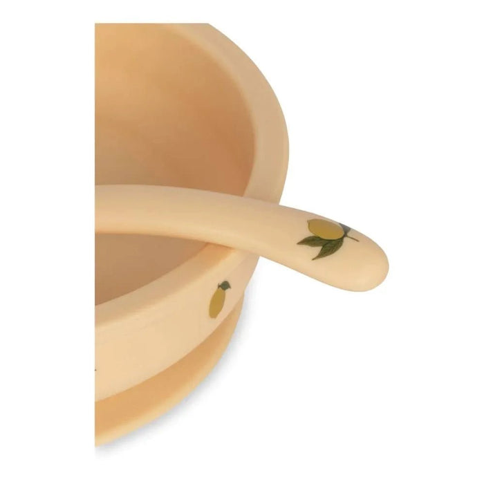 ♡ Schüssel & Löffel in Zitrone | Lemon von Konges Slojd - pilzessono.shop - zauberhafte Kinderdinge