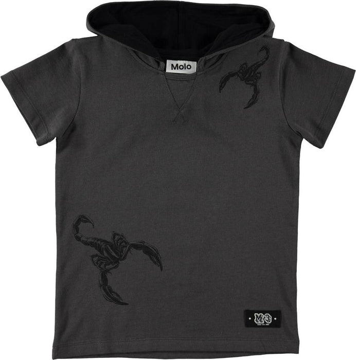 Schwarzes T-Shirt mit Kapuze - pilzessono.shop - zauberhafte Kinderdinge