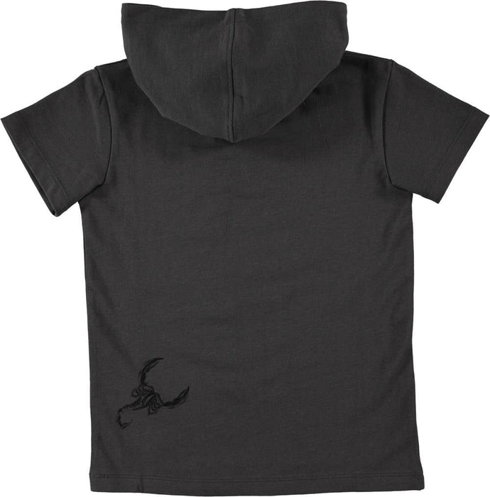Schwarzes T-Shirt mit Kapuze - pilzessono.shop - zauberhafte Kinderdinge