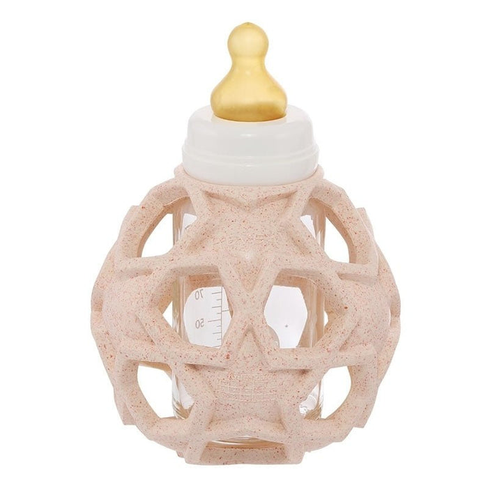 Set aus Glasfläschchen und Star Ball in rose von Hevea - pilzessono.shop - zauberhafte Kinderdinge