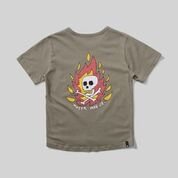 Shirt mit Print Flamme und Totenkopf - pilzessono.shop - zauberhafte Kinderdinge