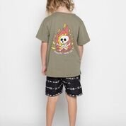Shirt mit Print Flamme und Totenkopf - pilzessono.shop - zauberhafte Kinderdinge