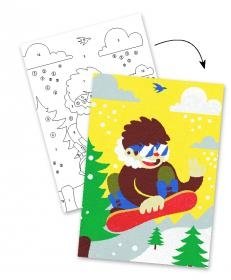 Skateboard Bilder mit Sand herstelleln von Djeco - pilzessono.shop - zauberhafte Kinderdinge