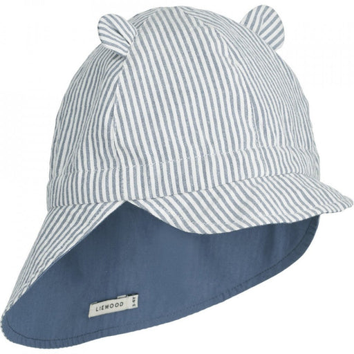 Sonnenhut wendbar in Blue wave/creme de la creme - pilzessono.shop - zauberhafte Kinderdinge