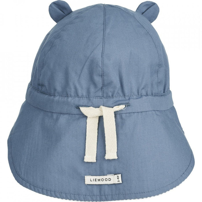 Sonnenhut wendbar in Blue wave/creme de la creme - pilzessono.shop - zauberhafte Kinderdinge