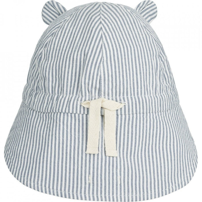 Sonnenhut wendbar in Blue wave/creme de la creme - pilzessono.shop - zauberhafte Kinderdinge