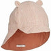 Sonnenhut wendbar in Stripe Tuscany rose / Sandy - pilzessono.shop - zauberhafte Kinderdinge