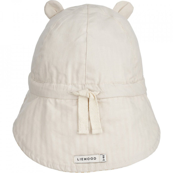 Sonnenhut wendbar in stripes Yellow mellow / Creme de la creme - pilzessono.shop - zauberhafte Kinderdinge
