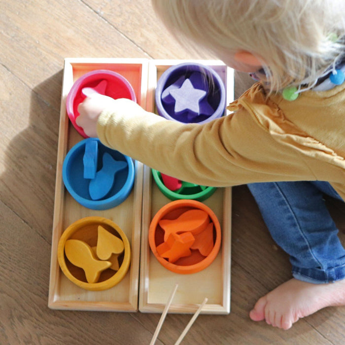Sortierspiel Regenbogenschälchen - pilzessono.shop - zauberhafte Kinderdinge
