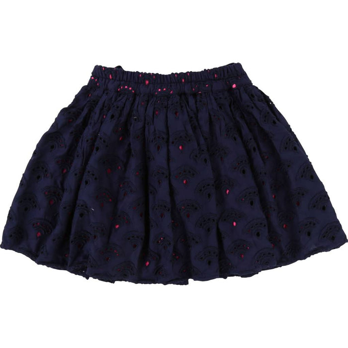 Spitzenrock dunkelblau mit pinkem Innenrock - pilzessono.shop - zauberhafte Kinderdinge