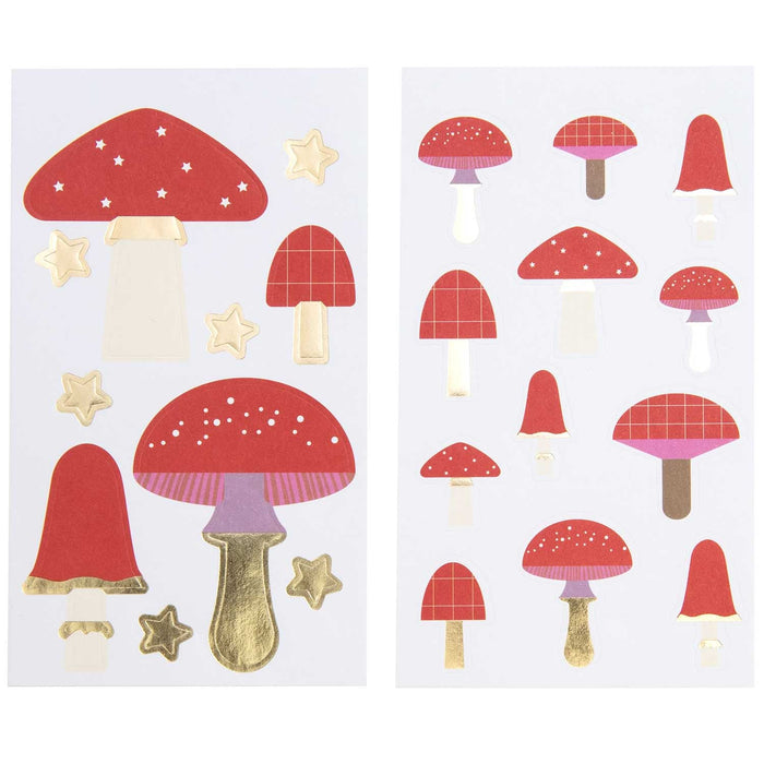 Sticker Pilz 4 Blatt - pilzessono.shop - zauberhafte Kinderdinge
