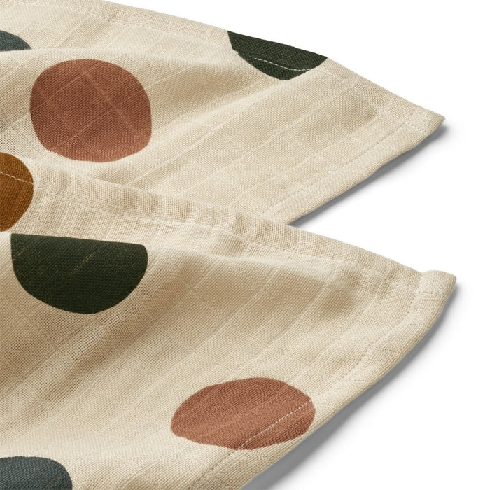 Stoffwindeln, Multi mega dots / sea shell mix Lewis muslin cloth 2-pack von Liewood ♡ - pilzessono.shop - zauberhafte Kinderdinge