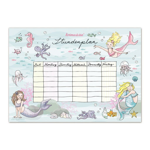 Stundenplan Meerjungfrau von Krima & Isa - pilzessono.shop - zauberhafte Kinderdinge