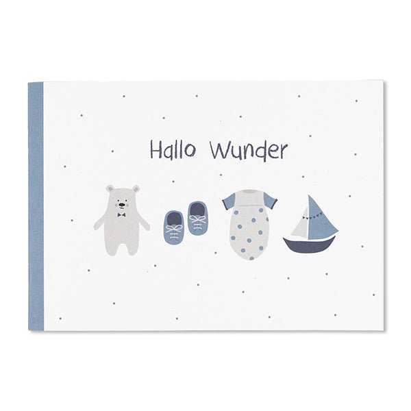 ♥ süßes Buch in blau "HALLO WUNDER" von Ava & Yves - pilzessono.shop