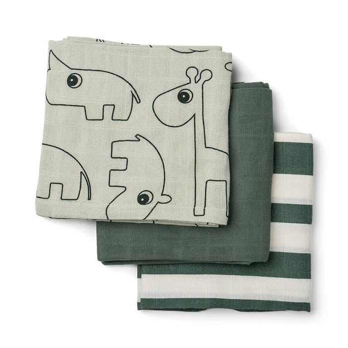 Swaddle Burp Cloth " Deer friends green " von Done by Deer ♡ - pilzessono.shop - zauberhafte Kinderdinge