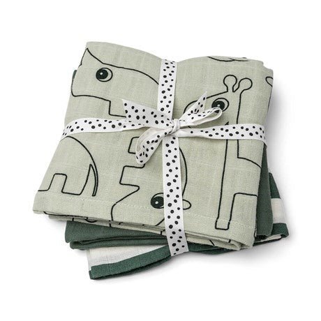 Swaddle Burp Cloth " Deer friends green " von Done by Deer ♡ - pilzessono.shop - zauberhafte Kinderdinge