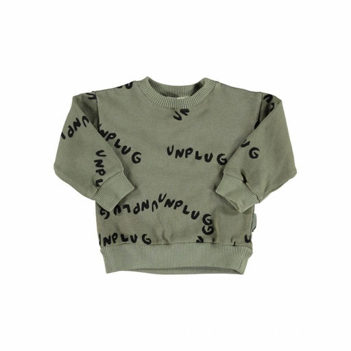 Sweatshirt unplug allover khaki carded von Piupiuchick bei Pilzessin - pilzessono.shop - zauberhafte Kinderdinge