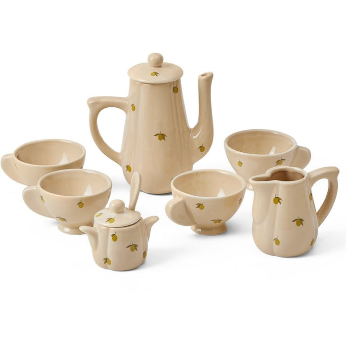 Teeservice Aus Porzellan mit Zitronen von Konges Slojd - pilzessono.shop - zauberhafte Kinderdinge