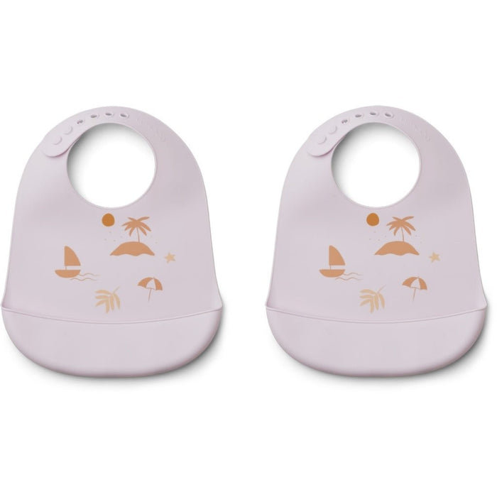 Tilda Silicone Bib - Seaside light lavender - pilzessono.shop - zauberhafte Kinderdinge