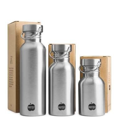 Trinkflasche aus Edelstahl plastikfrei BPAfrei in 3 Grössen von Brotzeit - pilzessono.shop - zauberhafte Kinderdinge