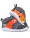 Turnschuh in grau mit orangem Tiger von Bobux - pilzessono.shop - zauberhafte Kinderdinge