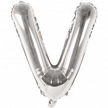 V Folienballon silber Buchstabe - pilzessono.shop - zauberhafte Kinderdinge