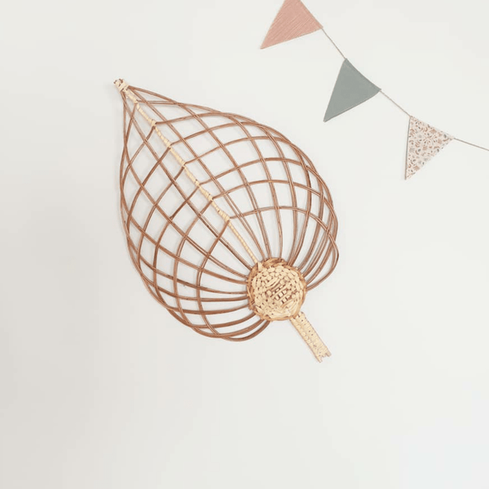 ⋙Wanddekoration Wicker Leaf Walnut von C O C O N E H ♥ - pilzessono.shop - zauberhafte Kinderdinge