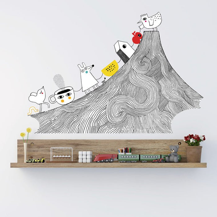 Wandsticker mountain | von Chispum - pilzessono.shop - zauberhafte Kinderdinge