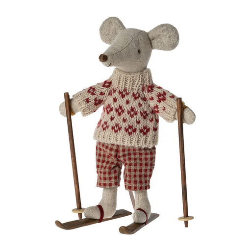 Wintermaus mit Ski | Mama Maus von Maileg ♡ - pilzessono.shop - zauberhafte Kinderdinge