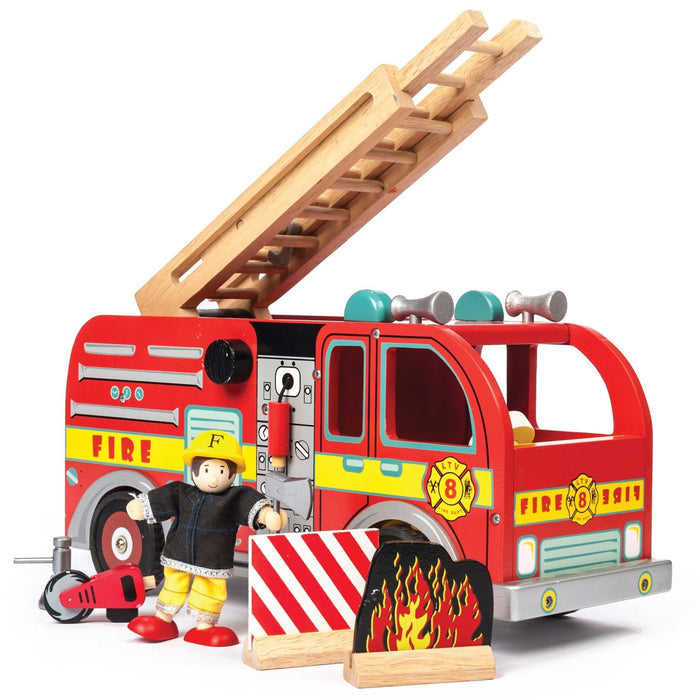 Wooden Fire Engine - pilzessono.shop - zauberhafte Kinderdinge