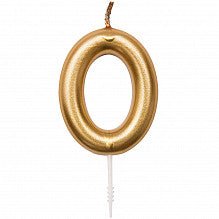 Zahlenkerze 0 in Gold - pilzessono.shop - zauberhafte Kinderdinge