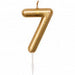 Zahlenkerze 7 in Gold - pilzessono.shop - zauberhafte Kinderdinge