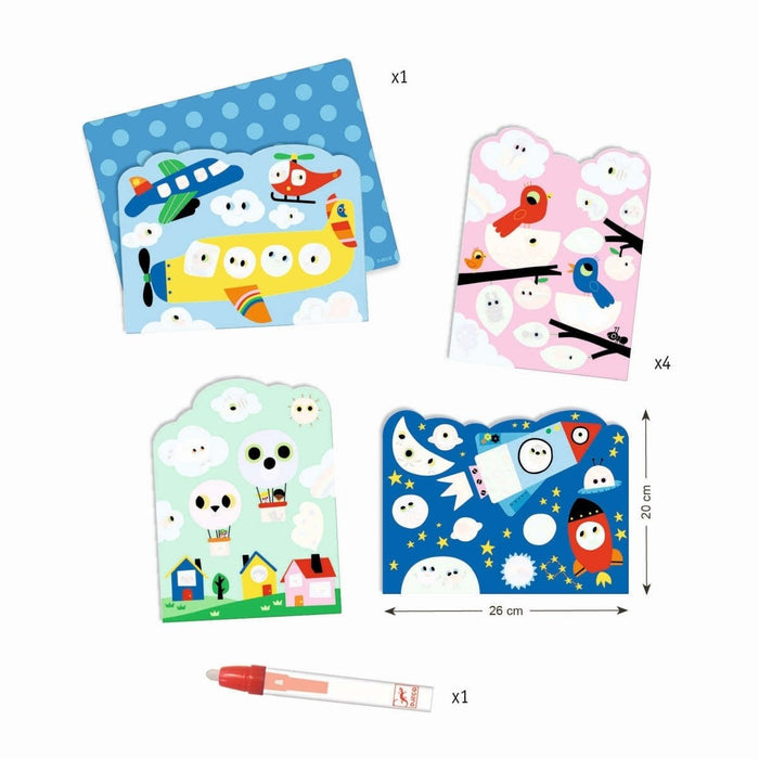 Zauberhaftes Wassermalen "Im Himmel versteckt" von Djeco - pilzessono.shop - zauberhafte Kinderdinge
