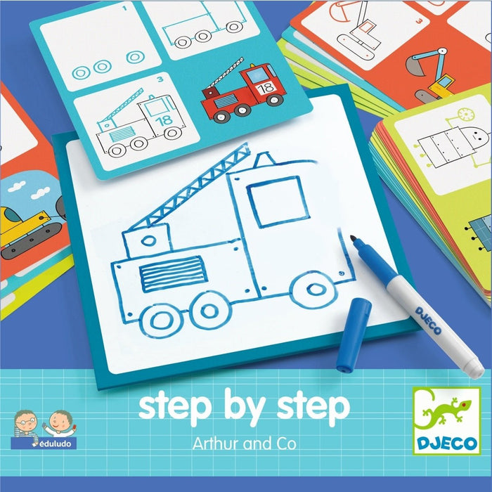 Zeichnen lernen mit Step By Step Arthur and Co. von Djeco - pilzessono.shop