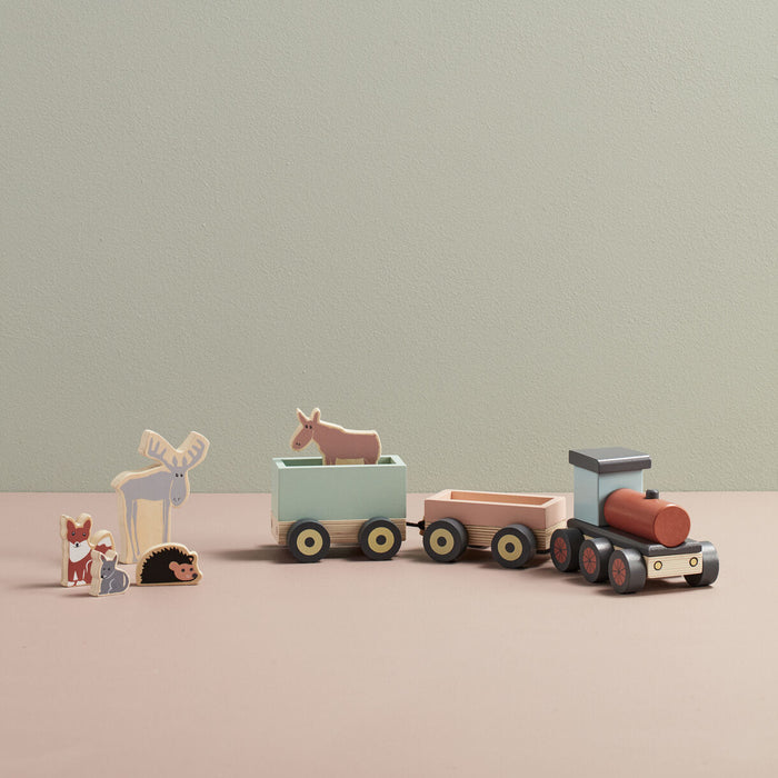 Zug mit Waldtieren - pilzessono.shop - zauberhafte Kinderdinge